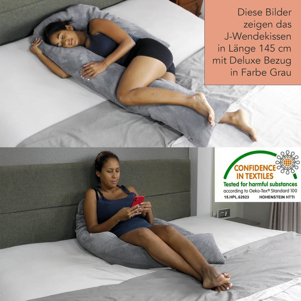 Seitenschläferkissen VISCO COMFORT J mit Bezug Deluxe L - Seitenschläferkissen