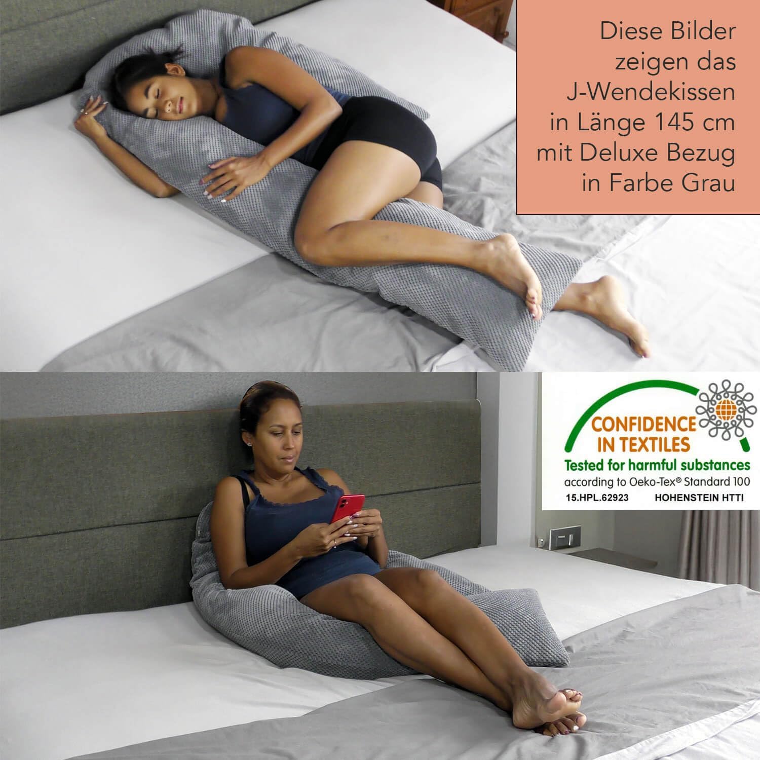 Seitenschläferkissen VISCO COMFORT J mit Bezug Deluxe L - Seitenschläferkissen