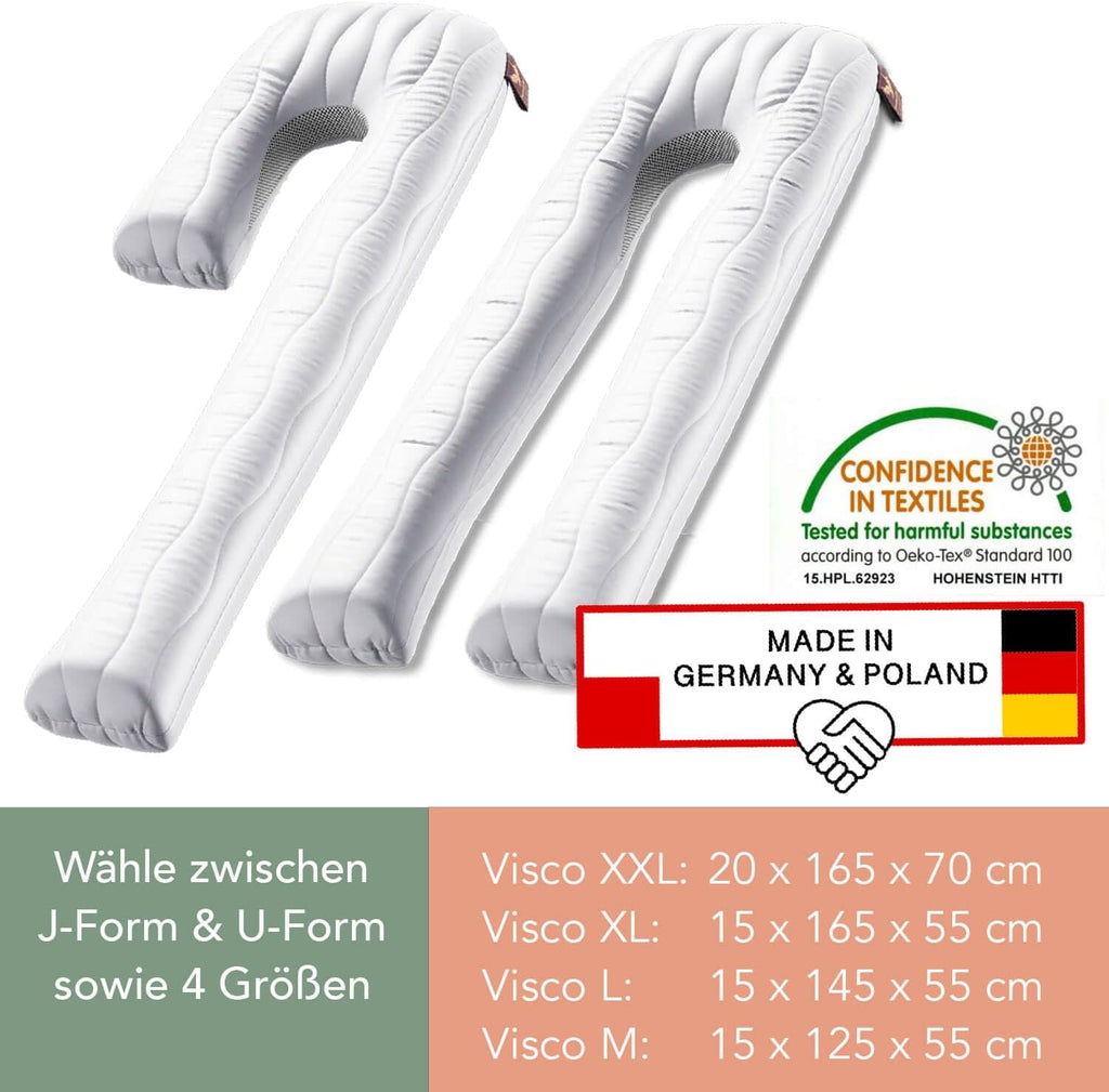 Seitenschläferkissen VISCO COMFORT J mit Bezug Deluxe L - Seitenschläferkissen