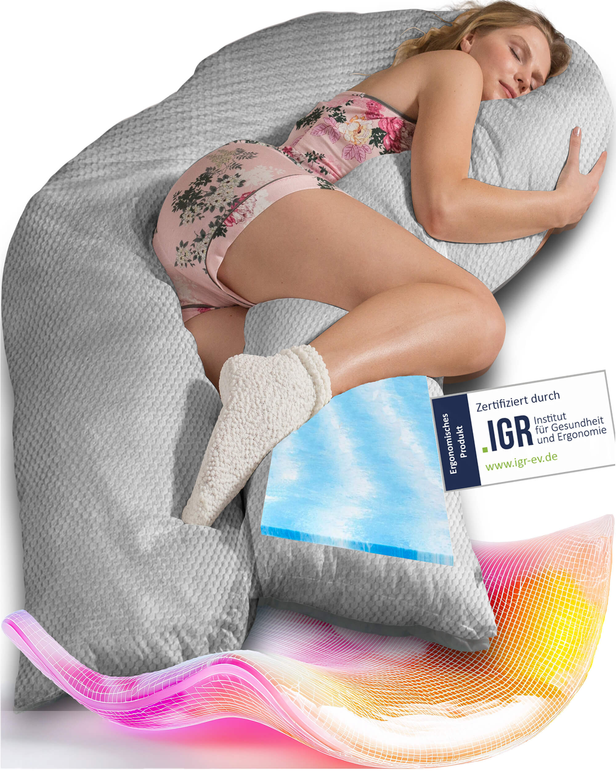 Komfortkissen VISCO XXL mit Bezug Baumwolle