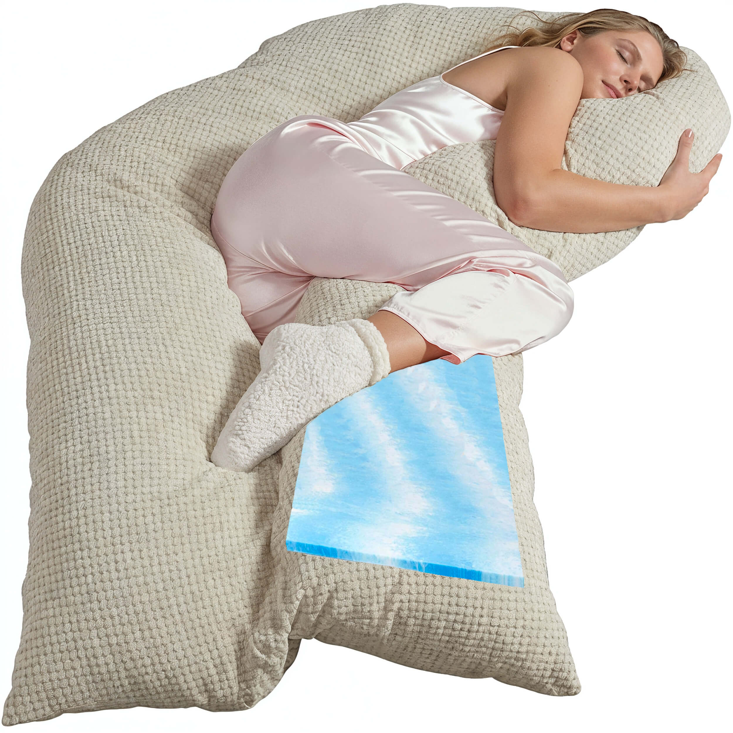 Seitenschläferkissen VISCO XXL mit Bezug Deluxe