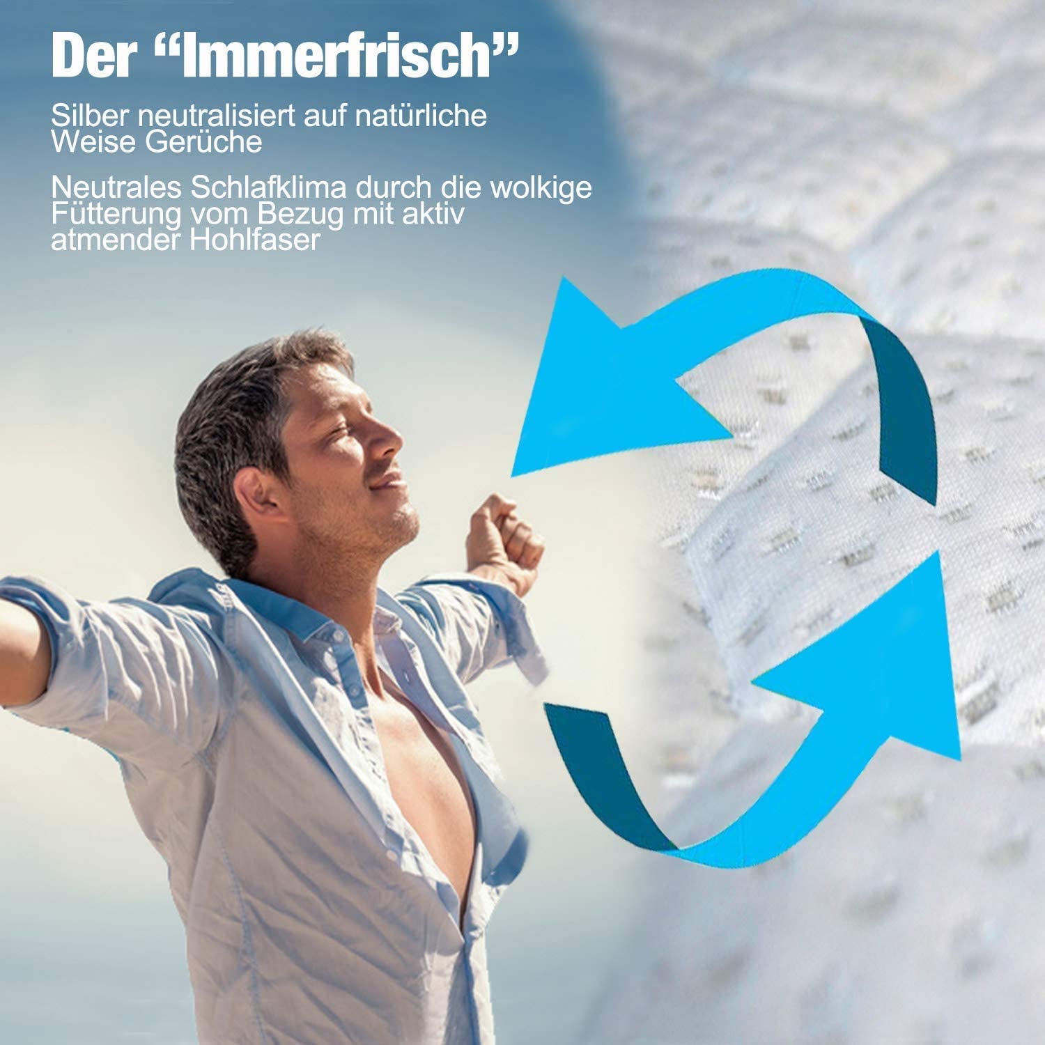 Seitenschläferkissen VISCO 140x40 mit Bezug Deluxe