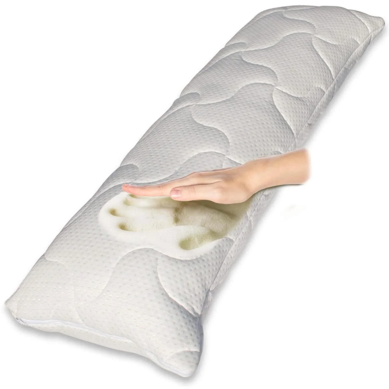 Seitenschläferkissen VISCO 140x40 cm mit Bezug Baumwolle