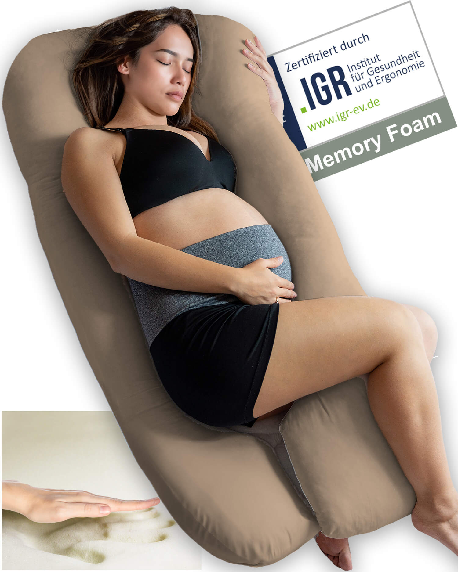 Schwangerschaftskissen Visco mit Bezug Eco