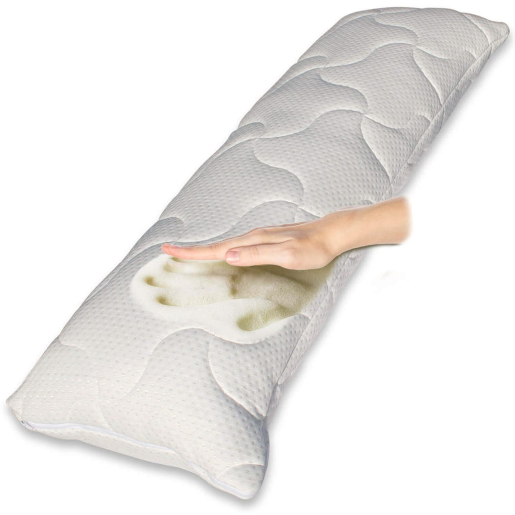 Seitenschläferkissen VISCO GEL PROFESSIONAL SLIM 140x40 mit Bezug Baumwolle - Seitenschläferkissen