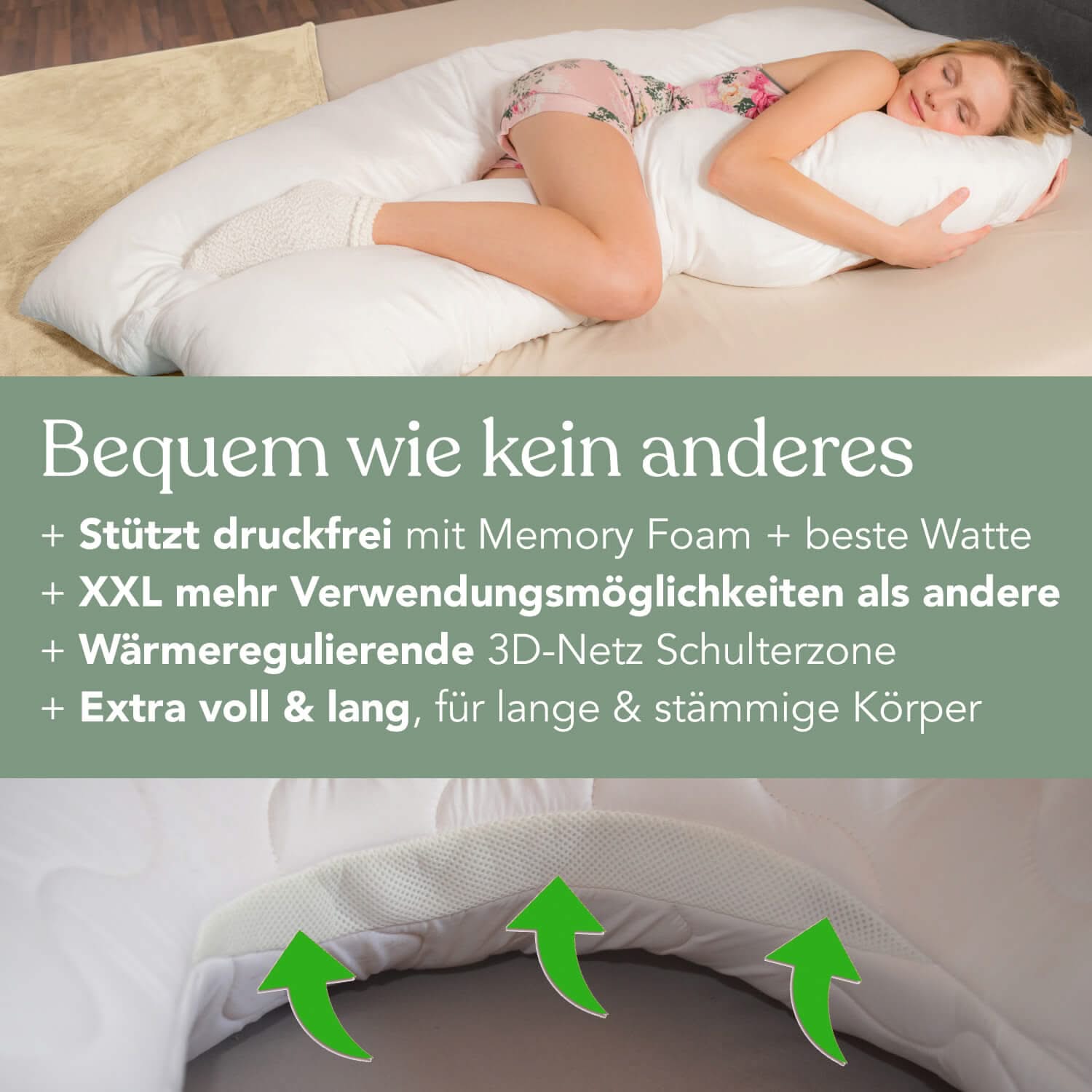 Traumreiter VISCO XXL Kissen Bundle mit Bezug Baumwolle + Deluxe Bezug