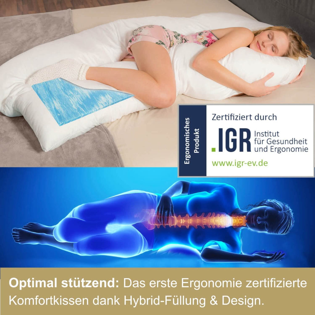 Seitenschläferkissen VISCO XXL mit Bezug Deluxe