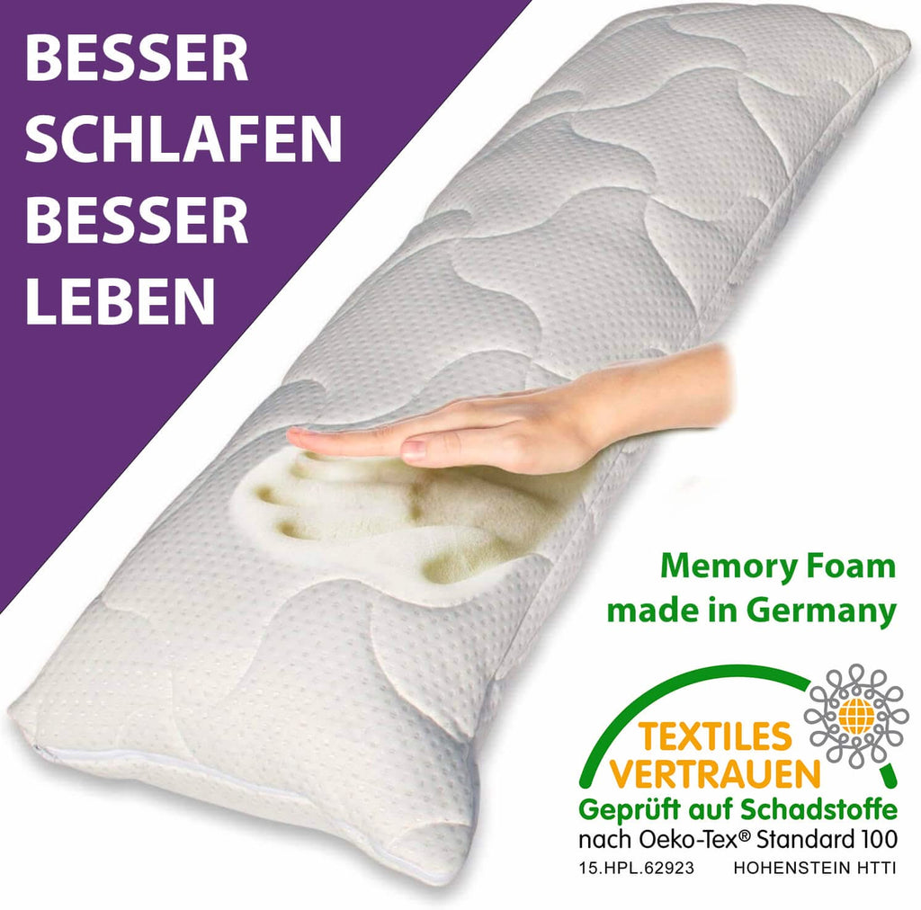 Seitenschläferkissen VISCO GEL PROFESSIONAL SLIM 140x40 mit Bezug Baumwolle - Seitenschläferkissen