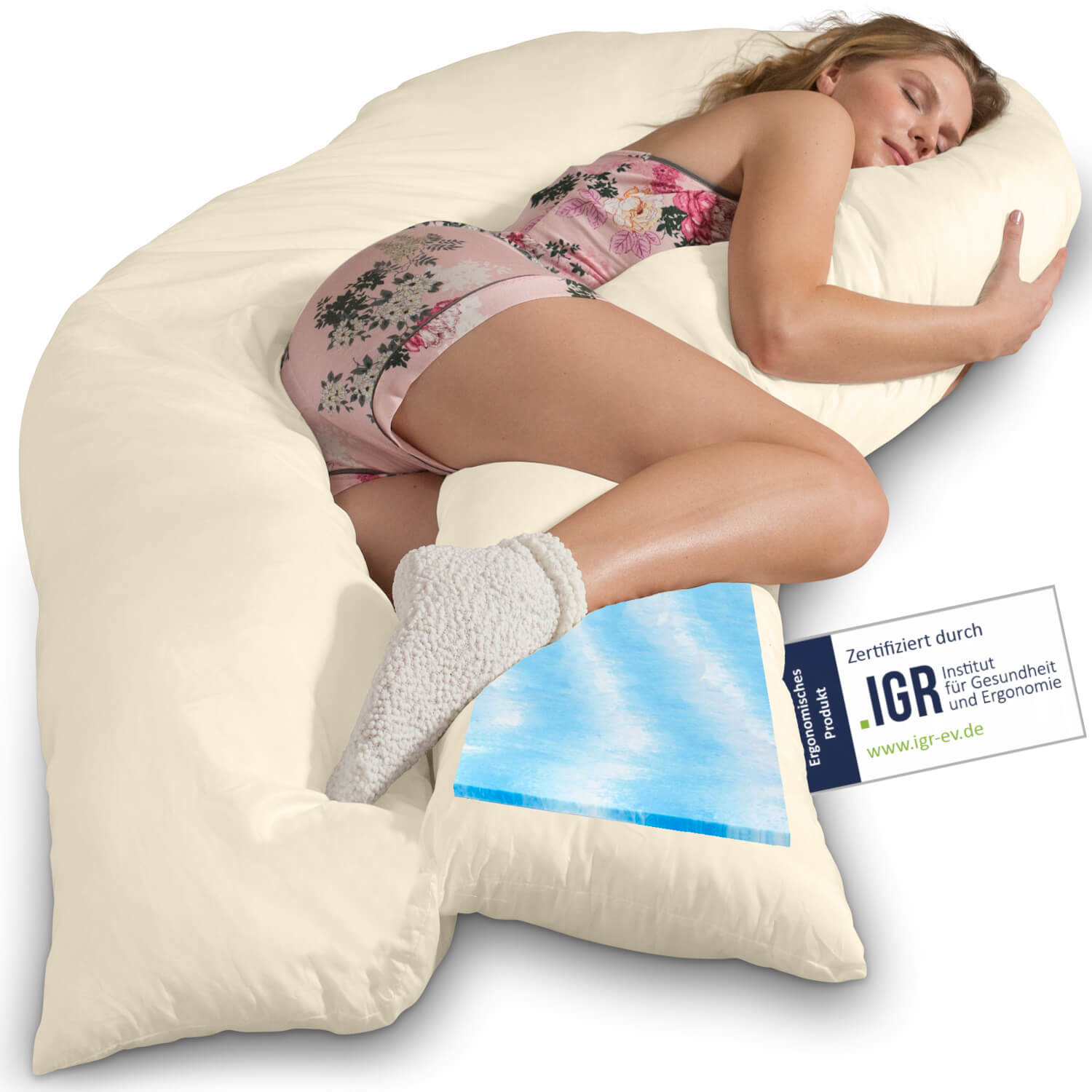 Komfortkissen VISCO XXL mit Bezug Baumwolle