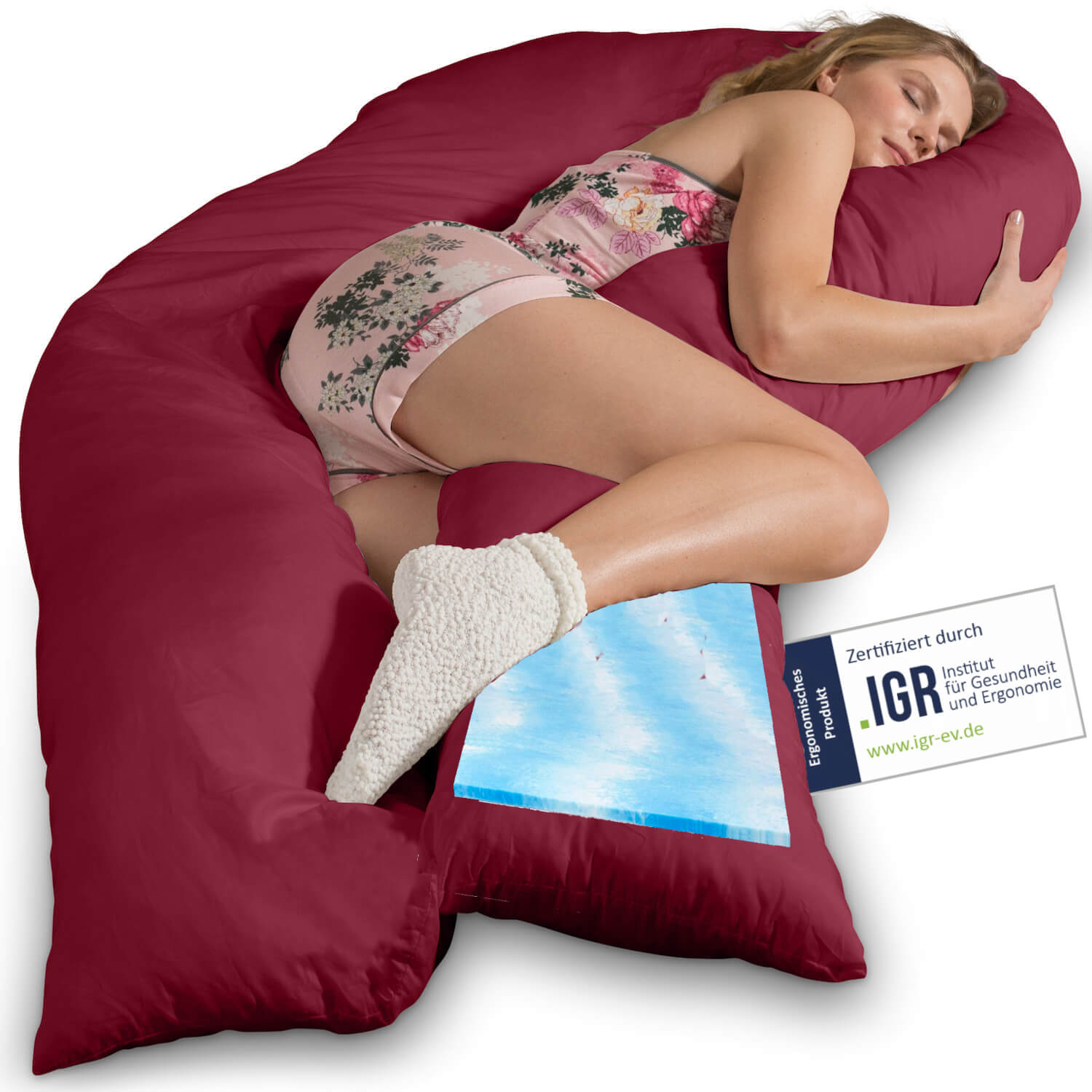 Komfortkissen VISCO XXL mit Bezug Baumwolle