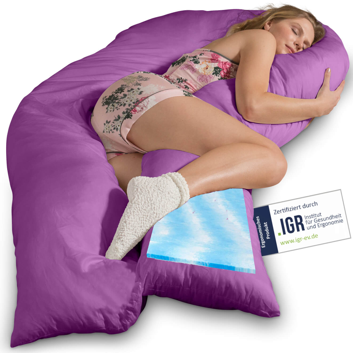 Komfortkissen VISCO XXL mit Bezug Baumwolle