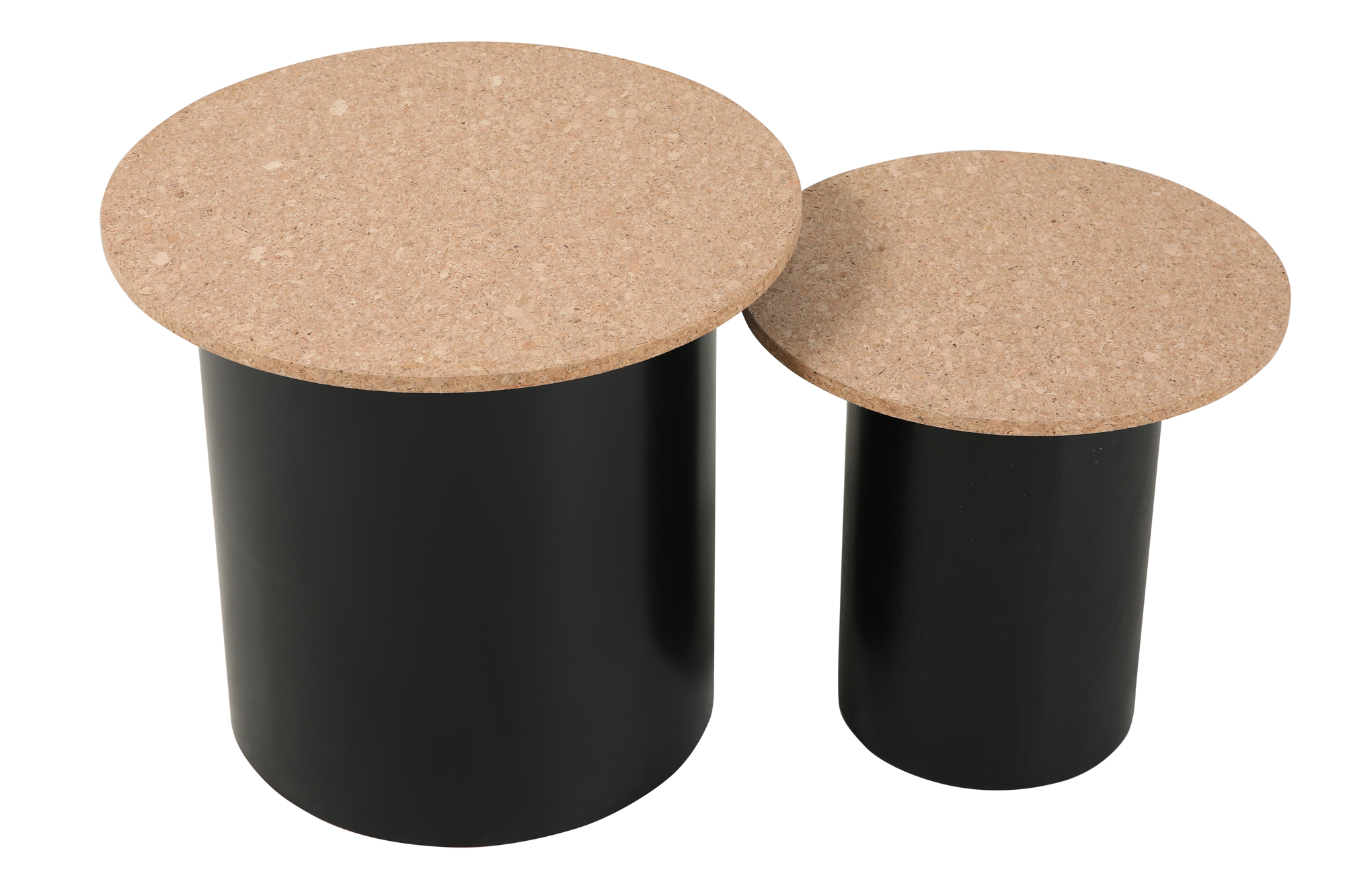 Beistelltisch, 2er Set MDF mit Kork, Beine Pinie | Maße großer Tisch: ca. B50xT50xH45 cm, Maße kleiner Tisch: ca. B40xT40xH38 cm – Bild 5