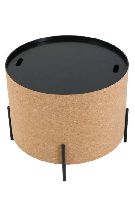 Couchtische, 2er Set MDF mit Kork, Stahlbeine | Maße großer Tisch: ca. B63xT63xH48,5 cm, Maße kleiner Tisch: ca. B41,5xT41,5xH36,5 cm, Tischplatten abnehmbar, mit Stauraum im Inneren – Bild 13