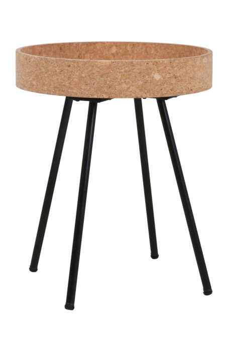 Beistelltisch, 2er Set MDF mit Kork, Stahlbeine | Maße großer Tisch: ca. B45xT45xH50 cm, Maße kleiner Tisch: ca. B38xT38xH45 cm – Bild 4