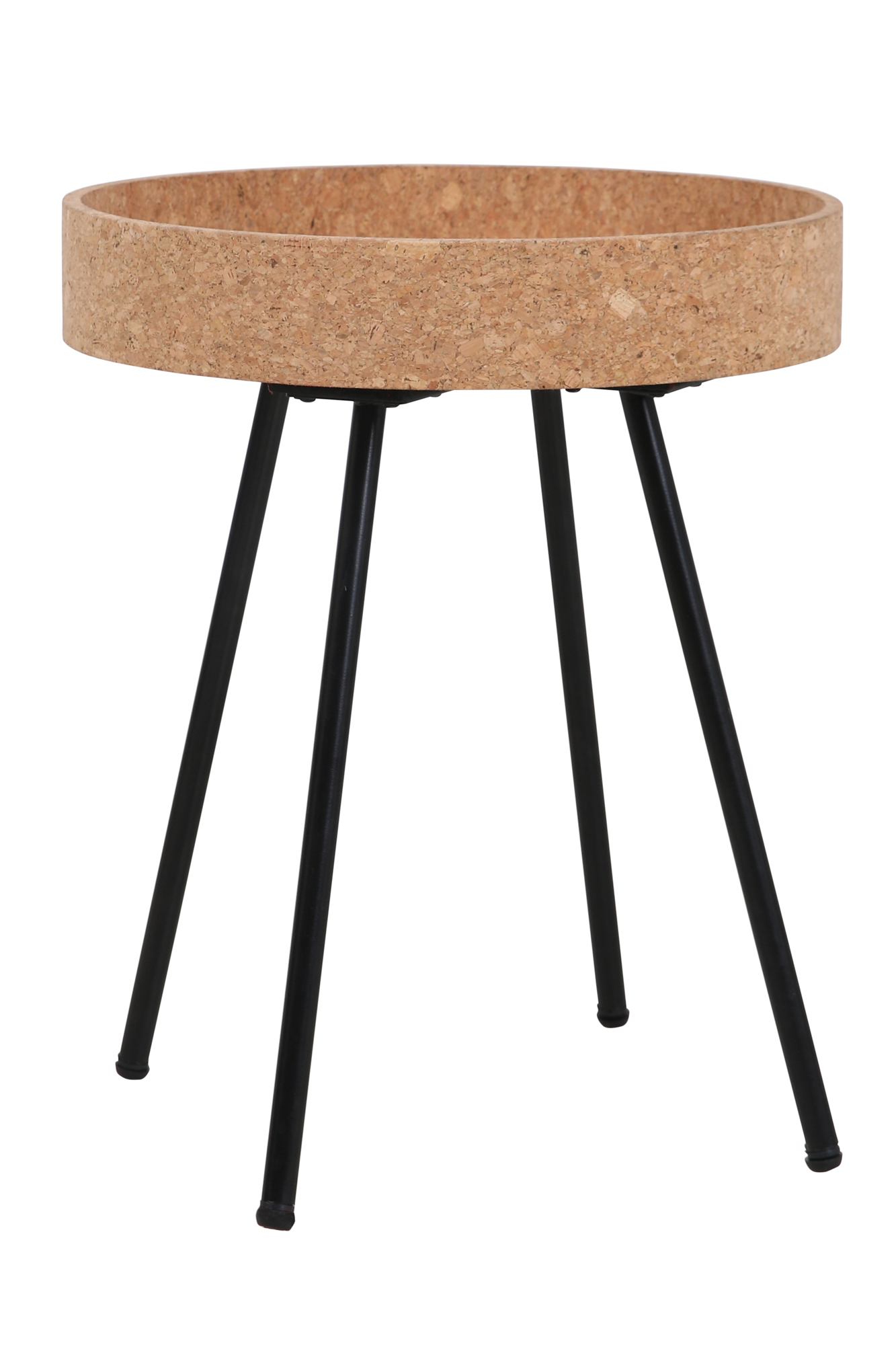 Beistelltisch, 2er Set MDF mit Kork, Stahlbeine | Maße großer Tisch: ca. B45xT45xH50 cm, Maße kleiner Tisch: ca. B38xT38xH45 cm – Bild 4