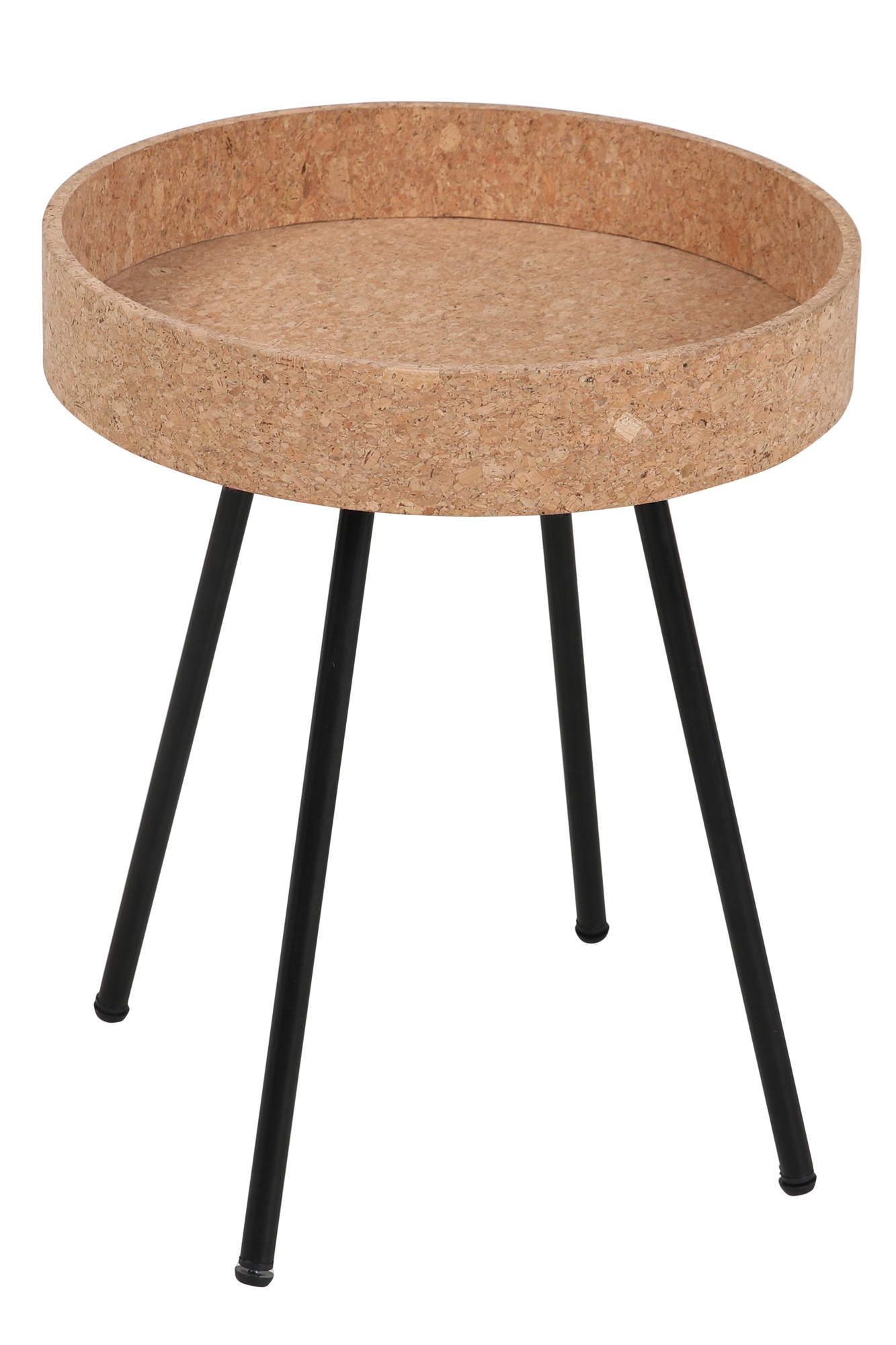 Beistelltisch, 2er Set MDF mit Kork, Stahlbeine | Maße großer Tisch: ca. B45xT45xH50 cm, Maße kleiner Tisch: ca. B38xT38xH45 cm – Bild 5