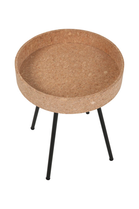 Beistelltisch, 2er Set MDF mit Kork, Stahlbeine | Maße großer Tisch: ca. B45xT45xH50 cm, Maße kleiner Tisch: ca. B38xT38xH45 cm – Bild 6