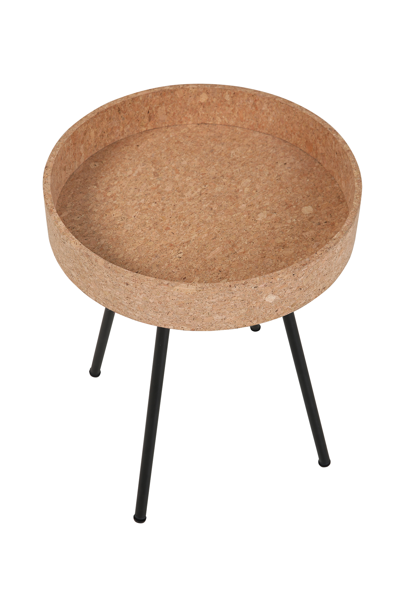 Beistelltisch, 2er Set MDF mit Kork, Stahlbeine | Maße großer Tisch: ca. B45xT45xH50 cm, Maße kleiner Tisch: ca. B38xT38xH45 cm – Bild 6