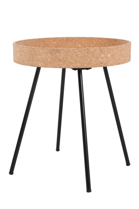 Beistelltisch, 2er Set MDF mit Kork, Stahlbeine | Maße großer Tisch: ca. B45xT45xH50 cm, Maße kleiner Tisch: ca. B38xT38xH45 cm – Bild 8